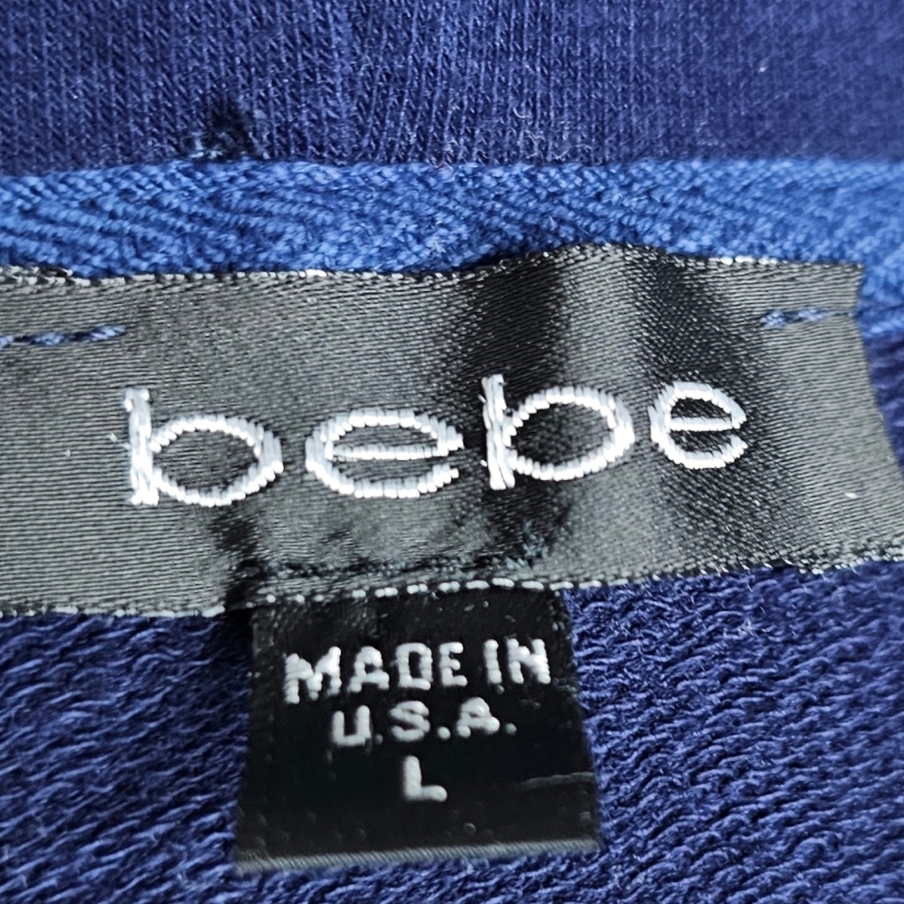 Bebe Navy Hoodie with Silver Heart Zipper - Picture 5 of 6